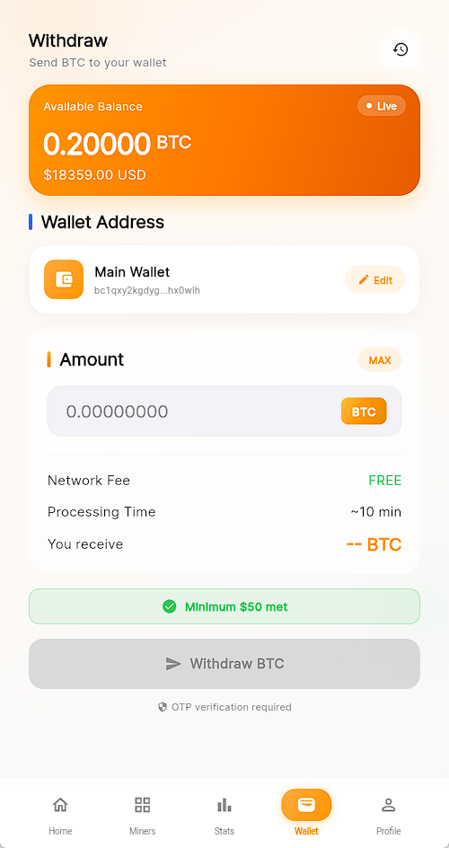 Wallet Screen